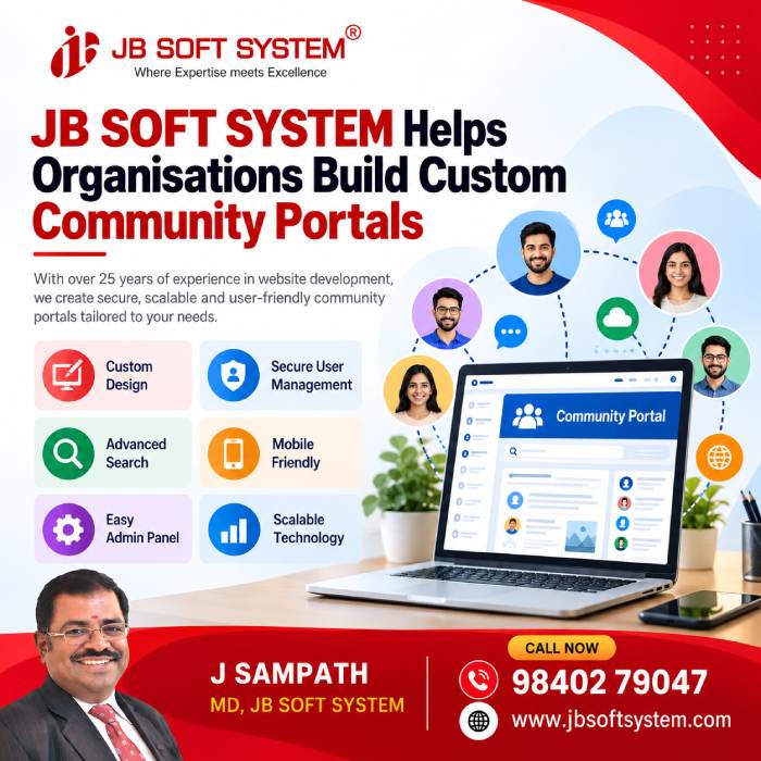 Web Developing Tip Live Chennai: JB SOFT SYSTEM Helps Organisations Build Custom Community ...