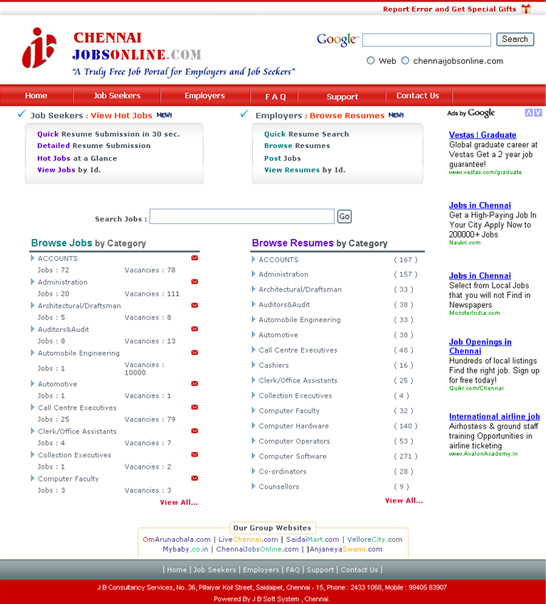 List of consultancies in chennai for software jobs